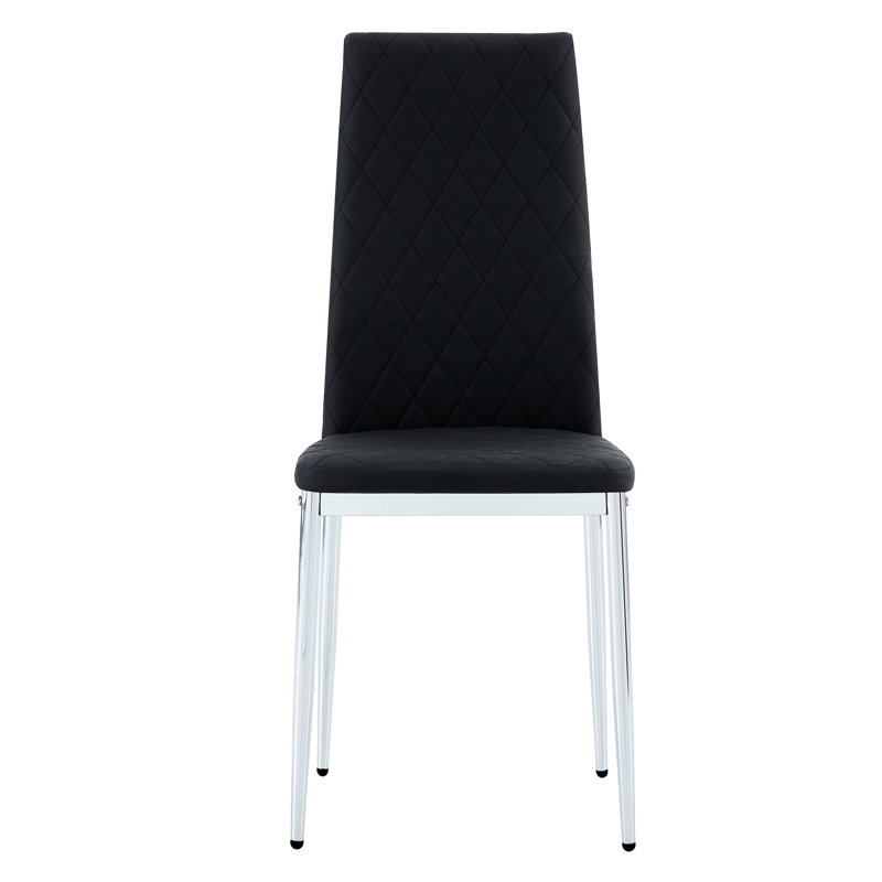 Chaise de conception moderne avec fonction d'inclinaison - noir, pieds en métal électroplaqué, dossier haut élégant en mousse et éponge dans un cadre noir pour plus de stabilité