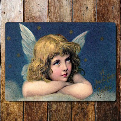 Merry Christmas Angel Night - No Frame Print on Metal