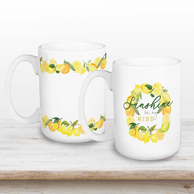 Tasse à couronne de citron Sunshine On My Mind - ensemble de 2