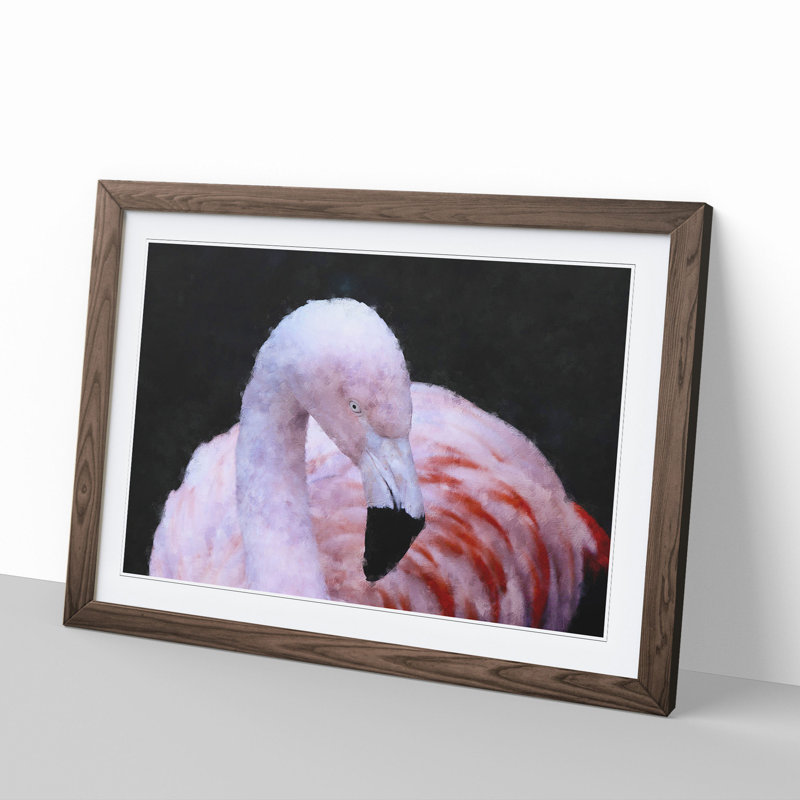 Pink Flamingo Vol.1 - Framed Print, 27cm H x 36cm W x 2cm D, Walnut Framed