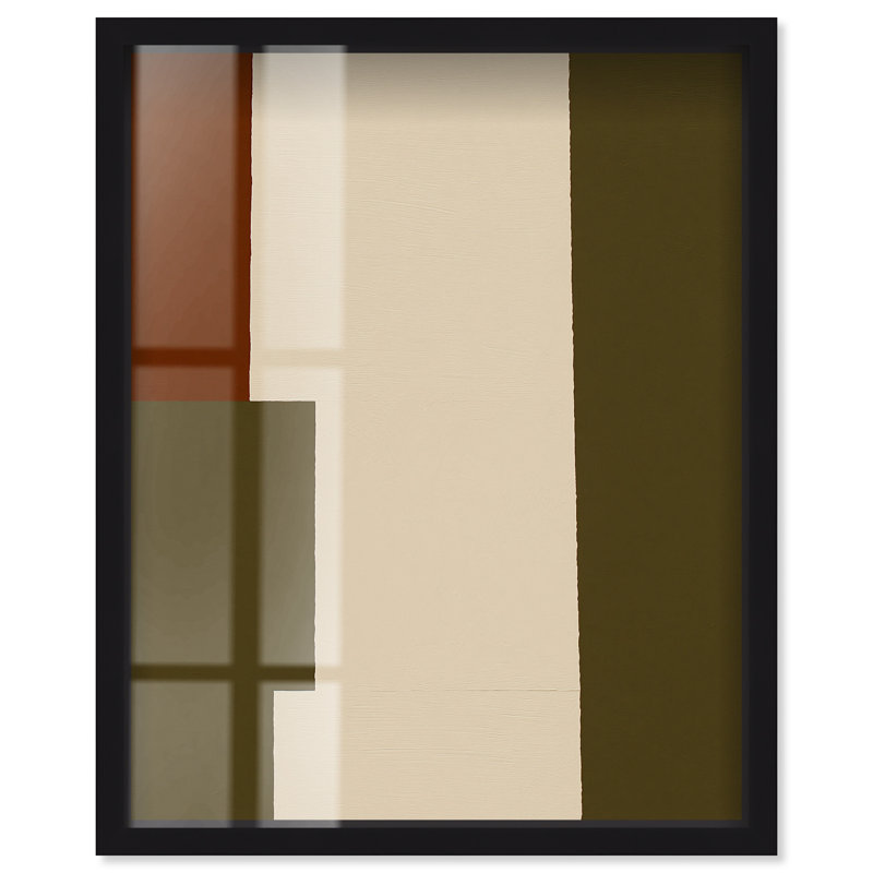 «Desert Modernism II Shadowbox Print Modern Office Art» par, H 31 po x l 25 po, Cadre noir
