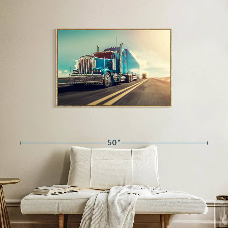 Camion, Cadre flottant en bois naturel, 37 po x 25 po