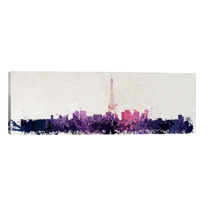 Paris - No Frame Panoramic Print on Canvas, 121.92 cm H x 40.64 cm W x 1.91 cm D