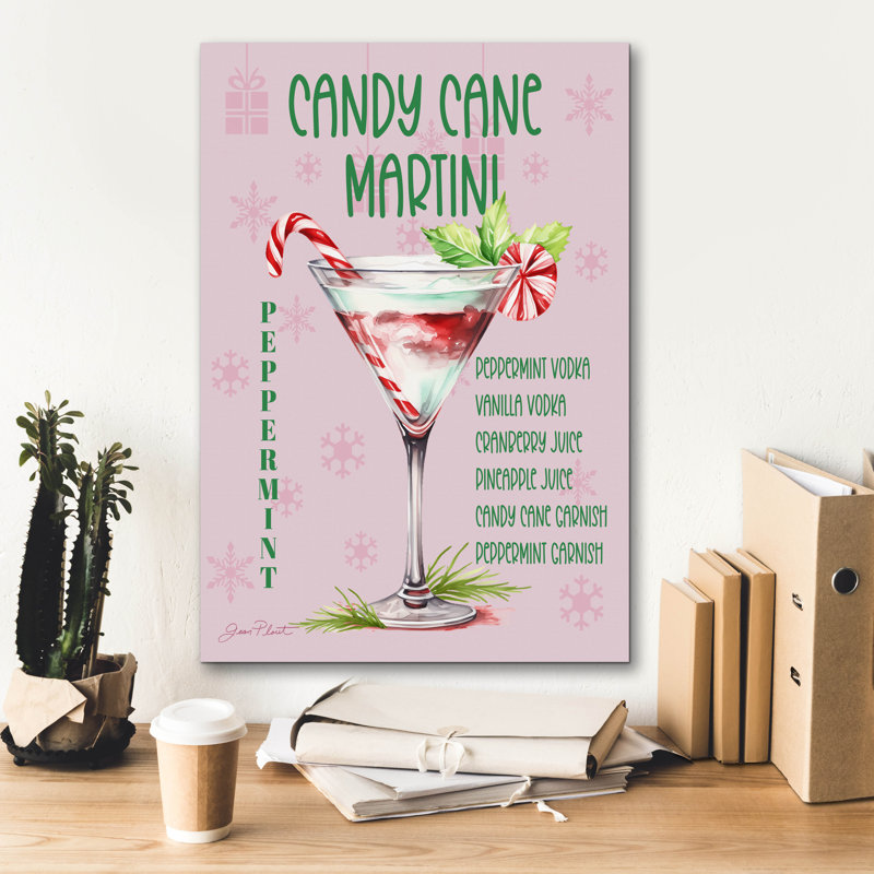«Holiday Drinks D» par Jean Plout, art mural sur toile, H 26 po x l 18 po