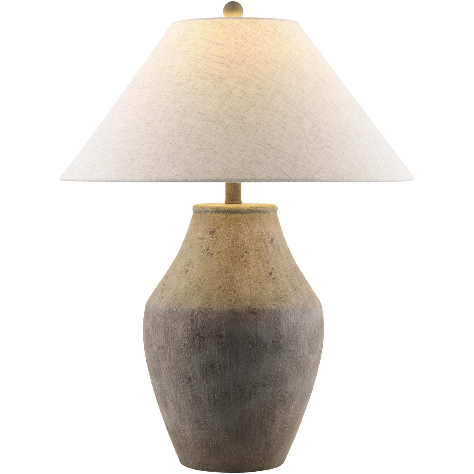 Batavia Ceramic Table Lamp, Wheat, Gray