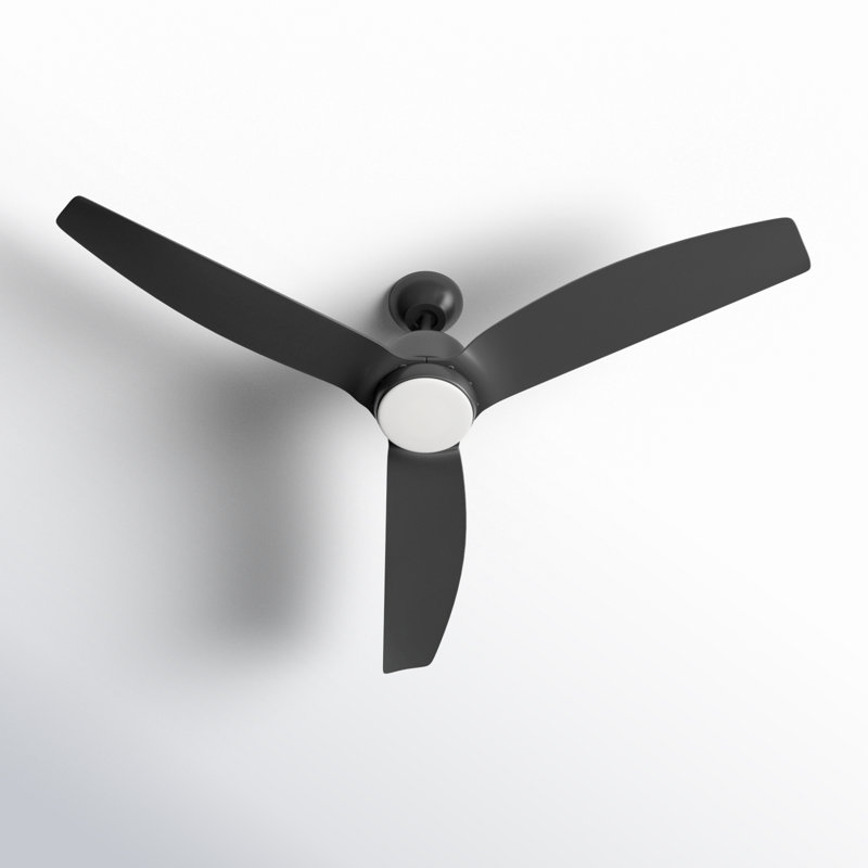 Carly 60'' Ceiling Fan with LED Lights, Matte Black, Matte Black, 15.40" H x 60" W x 60" D
