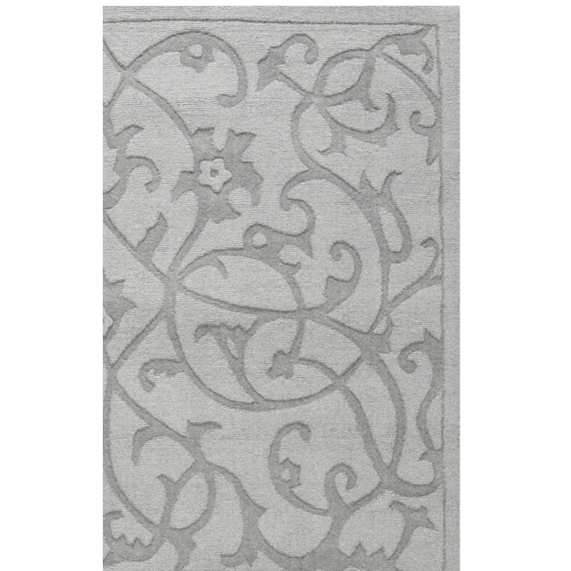 Soukup Hand Loomed Wool Floral Rug, Square 6'