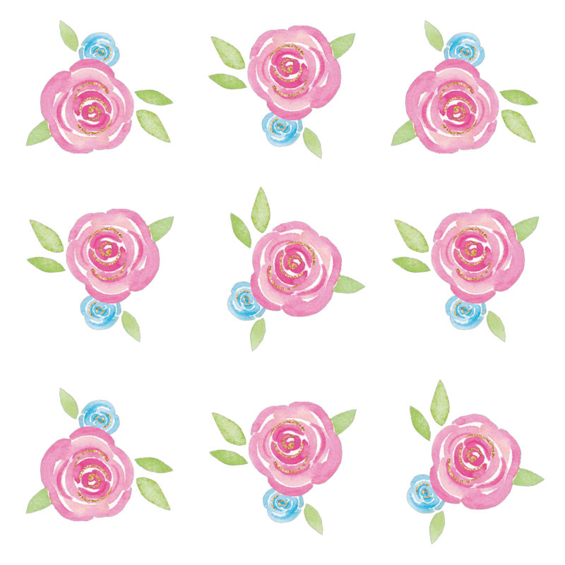 Plants & Flowers Wall Decal, 16.5cm H x 33cm W