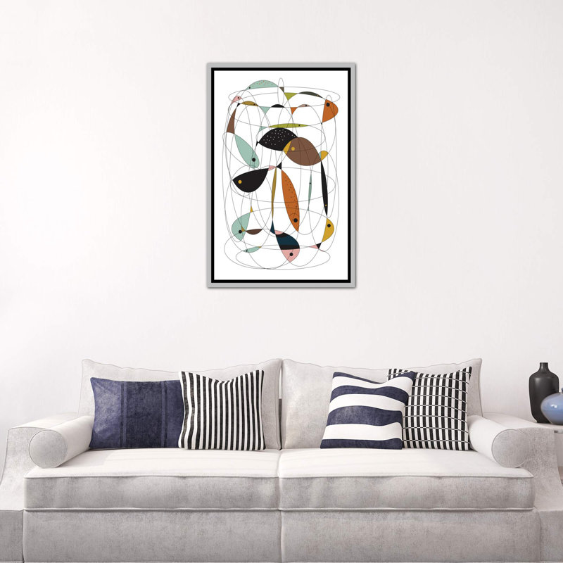 « fishing net » par flatowl-impression sur image, H 60 po x l 40po x P 1,5 po, Toile avec cadre argenté