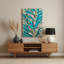Abstrait floral bleu 69, art mural en métal-1683031520