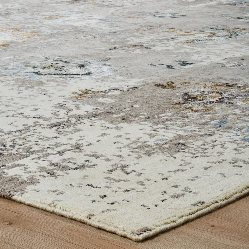 Illusion Weave Hand Knotted Abstract Area Rug, Rectangle 3' x 5'