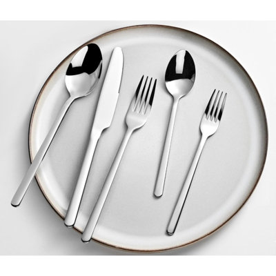 Ensemble de couverts, 20 pièces pour 4 couverts, couverts en argent inoxydable 18/10, poli et lavable au lave-vaisselle