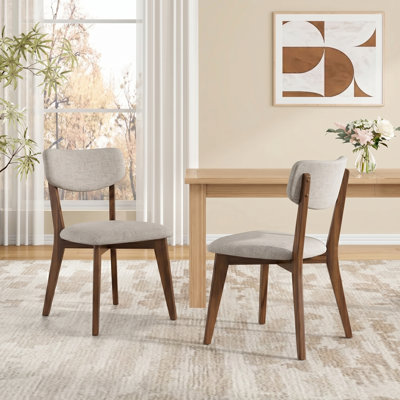 Chaises de salle à manger d'appoint en bois d'acacia massif Hickory, 81 cm de hauteur, couleur noyer brun - Chaises d'appoint Century