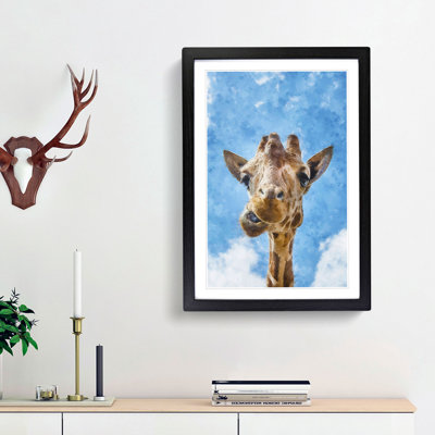 Chewing Giraffe - Picture Frame Painting Print