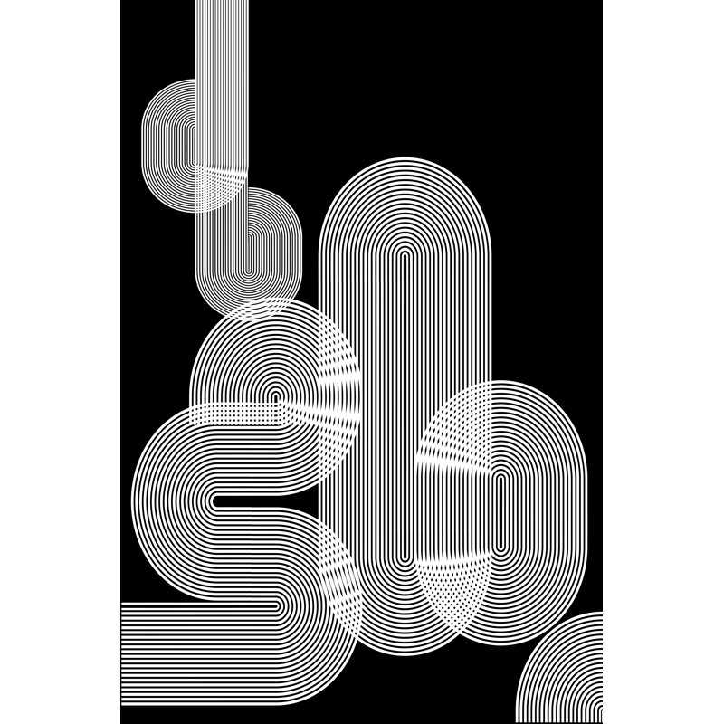 Motif graphique noir I, H 48 po x l 32 po
