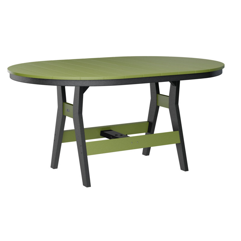 Table de bar berlinoise Berlin, Vert kiwi, Noir, 38.87" H x 64" W x 44" D