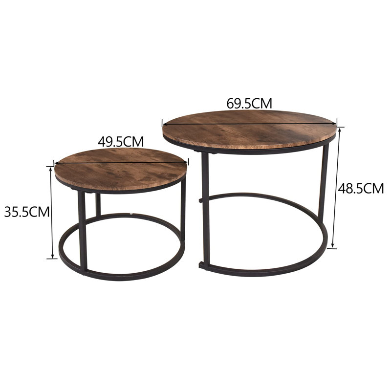 Patao Frame Coffee Table, 35.5" H x 69.49" W x 48.5" D, Brown/Black