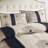 Navy Comforter - King With 18" X Pillow & Sham 2 Square 1