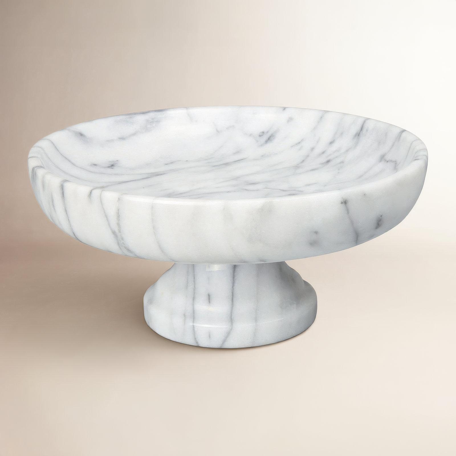 Beason Genuine Marble Fruit Bowl, Off-White