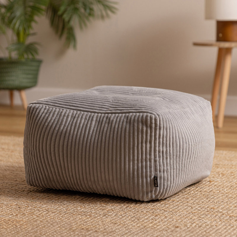 Soul 40Cm Square Pouffe Ottoman, Grey