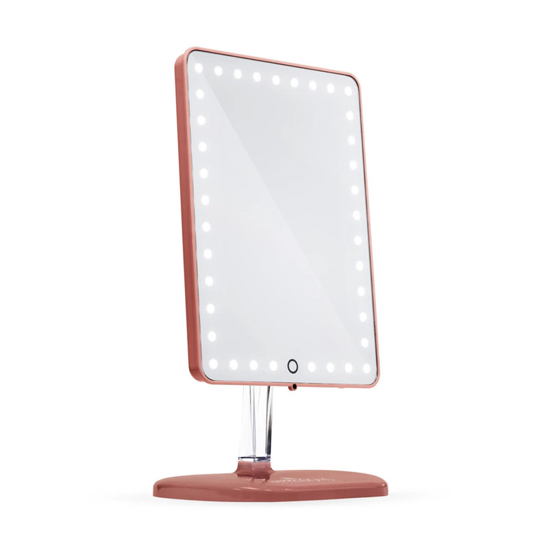 Miroir de maquillage Touch Pro avec lumières DEL et haut-parleur Bluetooth, Or rose