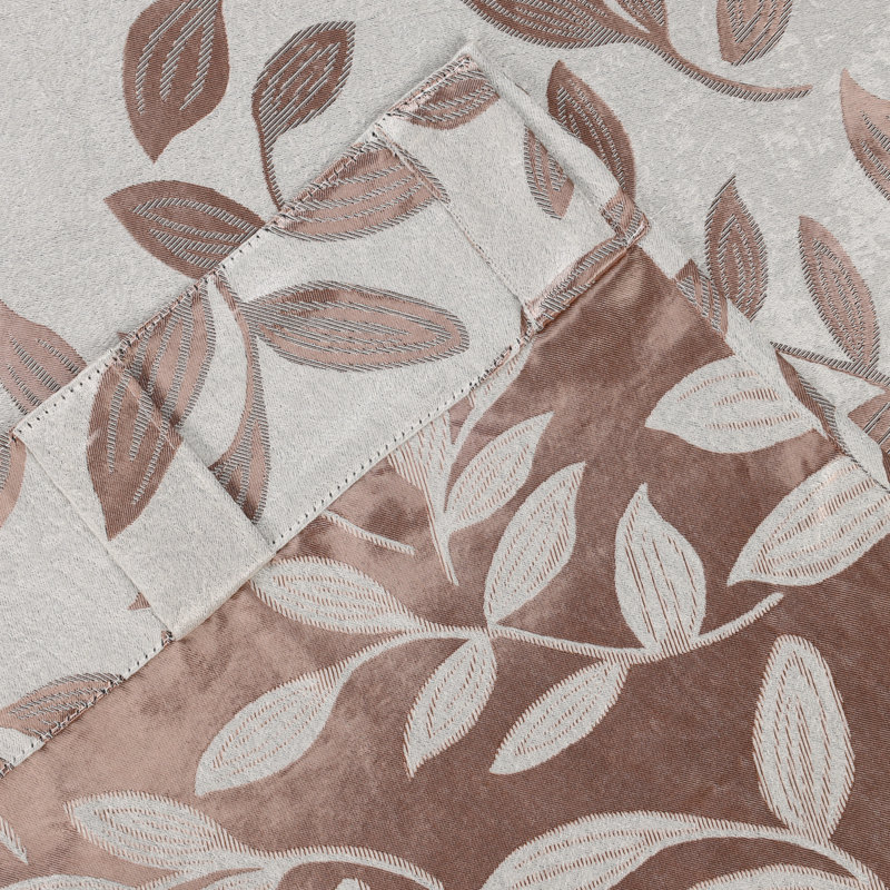  Rideaux occultant 100% polyester à motif de feuilles, Bronze, L 52 po x L 108 po