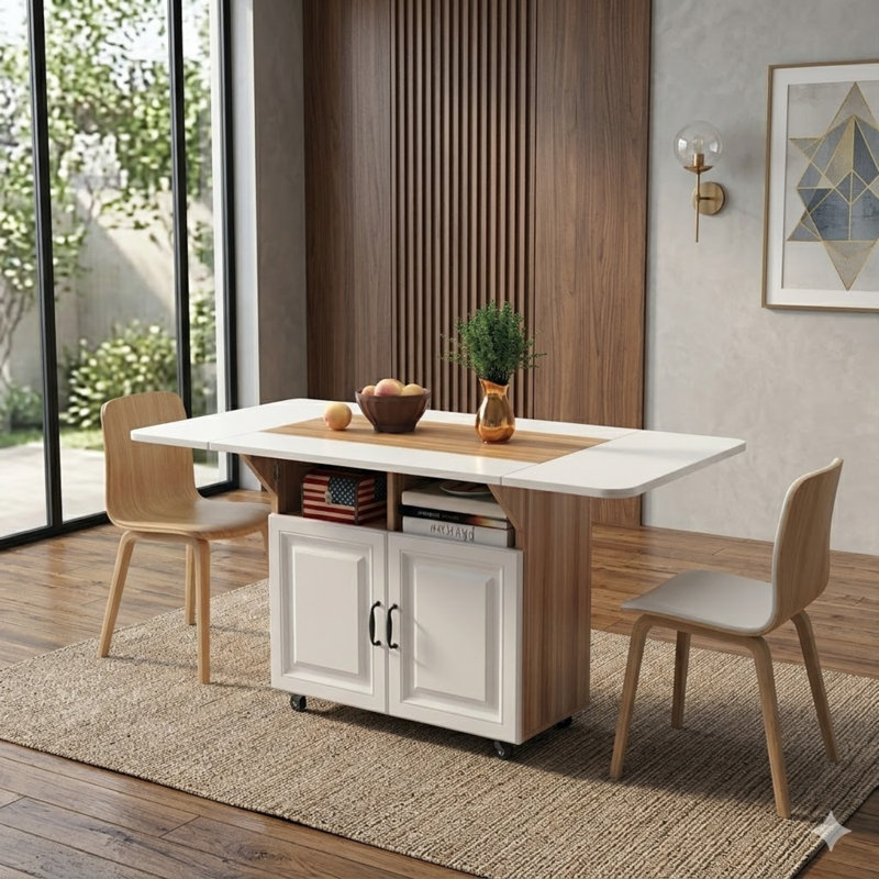 Dining Table with Wood Base