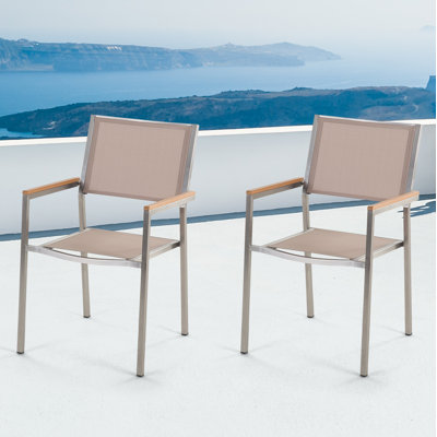 Lothen Stacking Patio Dining Armchair with Cushion