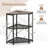 Corner Printer Stand with Charging Station Adjustable Metal Mesh Shelf Brown-121282975