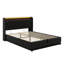 Grand lit moderne avec rangement relevable, cadre de lit à DEL avec station de charge, lit plateforme tapissier avec tête de lit à oreilles, télécommande, lumières DEL-1457916995-1457917053