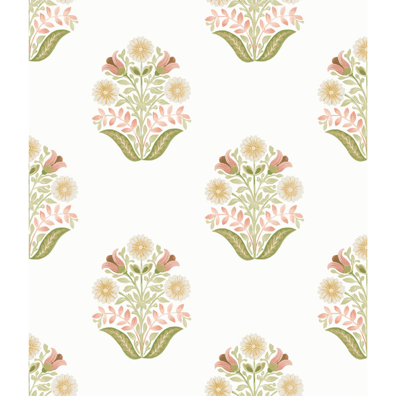 Double rouleau floral Peel & Stick, Rose