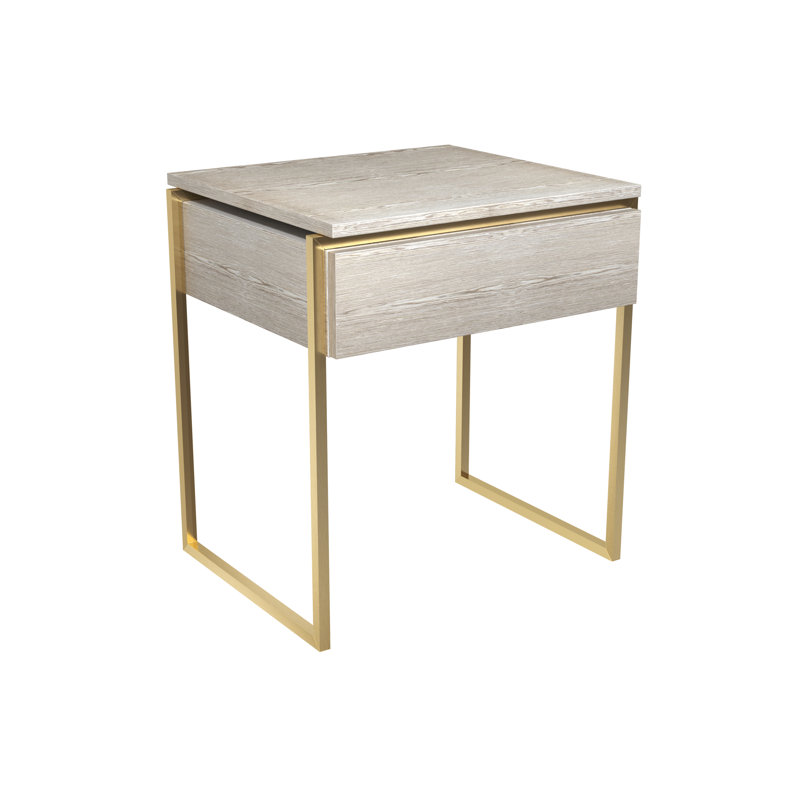 Euclid Frame End Table, Brass Brushed