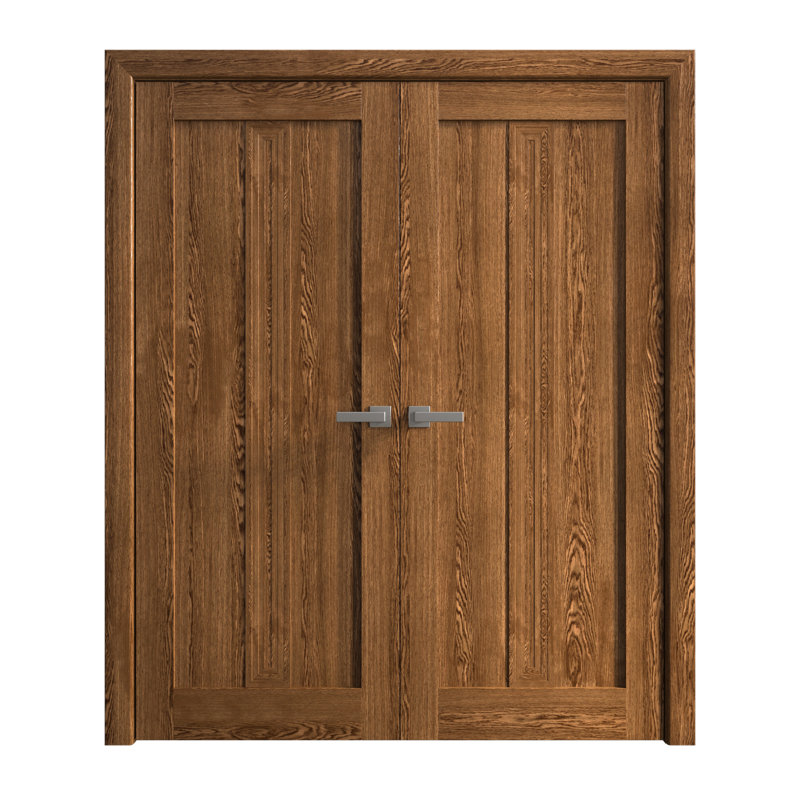 Portes doubles intérieures intérieures | Ego 5006 | Cadre de panneau intérieur en bois massif | Portes modernes pour placard
