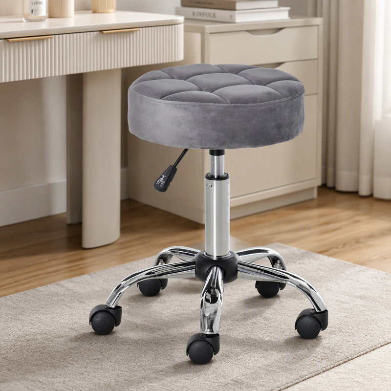 Tabouret de bureau à roulettes avec rehausseur réglable en hauteur