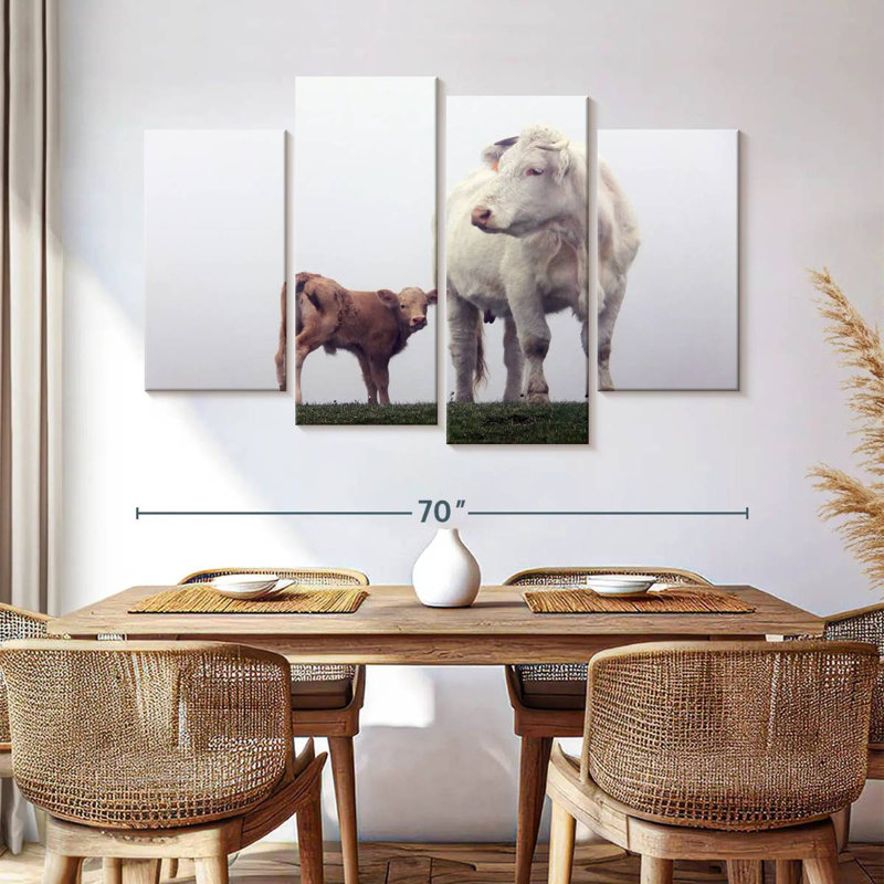 Mère et bébé vache, H 42 po x l 68 po