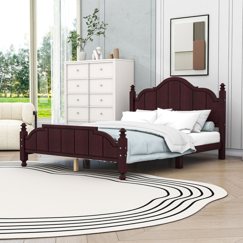 Platform Bed Frame with Headboard, Full, Espresso