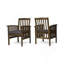 Chaise de salle à manger en acacia, 2 pièces avec 2 coussins-2133472532