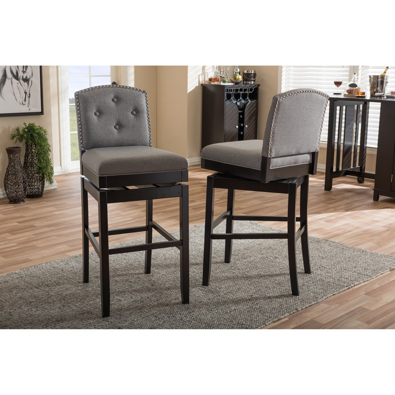Chareese Swivel Upholstered Counter Stool, Brown