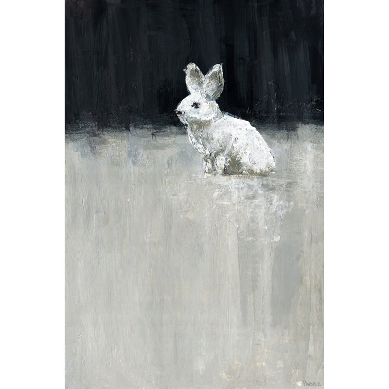 «Lonely Little Bunny», peinture sur toile tendue, H 12 po x l 8 po x P 1,5 po