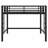 Metal Loft Bed With Convenient Ladder & Sturdy Guardrails-1237584665