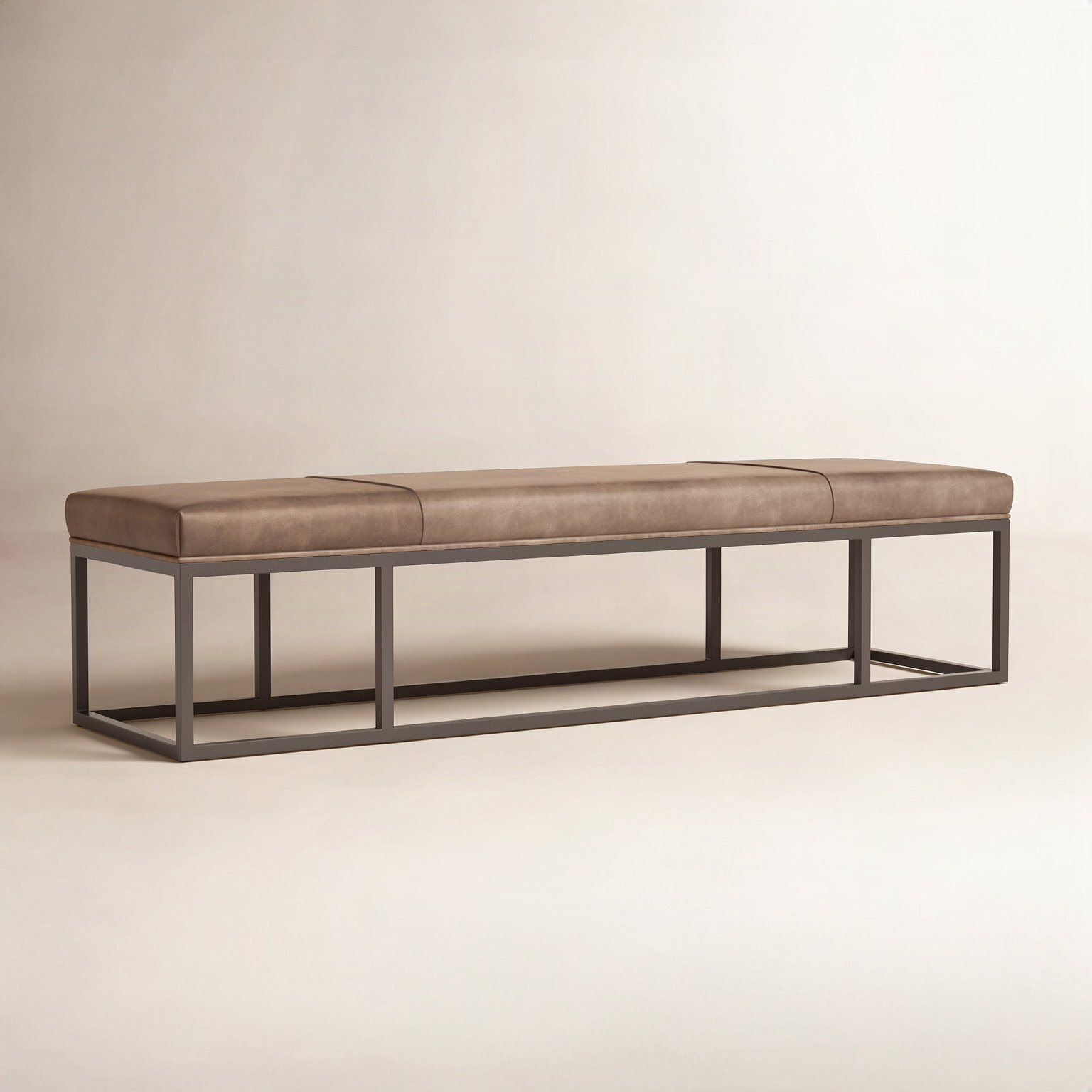 Roux 72" Genuine Leather Dining Bench, Dakota Warm Taupe