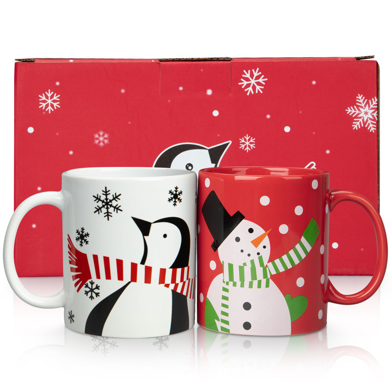 Grande tasse Jamarl, Pingouin noir / bonhomme de neige blanc