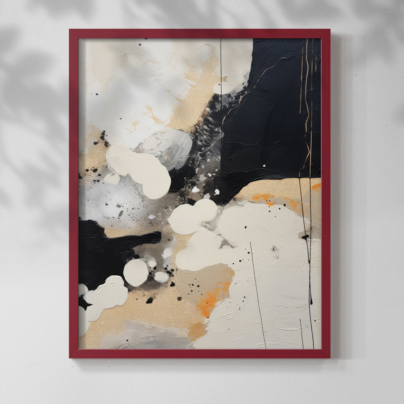 ABSTRACT Series D - Impression encadrée de qualité supérieure - Prêt à accrocher - Aucun clou requis, Rouge, H 11 po x l 9 po