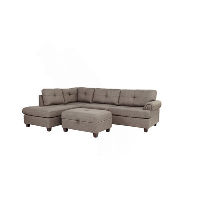 Krout Upholstered L-Shaped Sectional Reversible