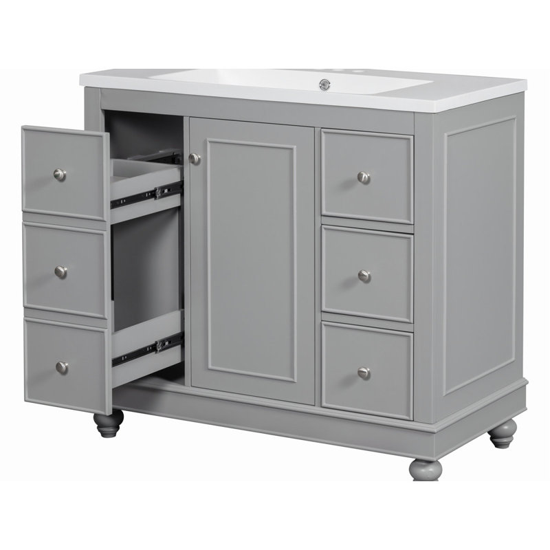 18.00'' Single Bathroom Vanity with Ceramic Top
