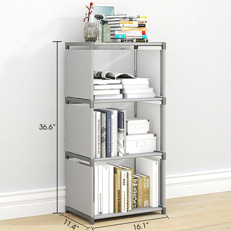 Bibliothèque étagère à cubes de rangement, (3 tablettes) H 36,6 po x l 16,1 po x P 11,4 po