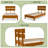 Solid Wood Platform Bed Frame , Twin Bed Frame With Headboard Included, Mid Century Modern Bed, Caramel-451595207-451595204