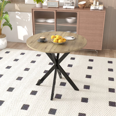 Table de salle à manger ronde 31,5 pouces, petite table de cuisine circulaire avec pieds en métal pour 2 à 4 personnes, table de salle à manger moderne