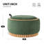 Repose-pieds de rangement rond de 29 po avec pieds en bois massif, table basse moderne avec couvercle réversible, structure en bois, repose-pieds en chenille pour le salon-752321946