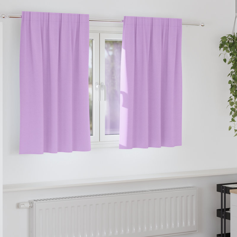Curtains With Curtains 2 Pcs Polyester, 140cm Width x 140cm Drop, Purple